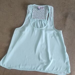 Love on a Hanger Light Blue Lace Tank Top